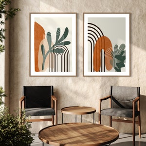 Boho Wall Art Set Boho Art Set of 2 Prints Printable Modern Art Boho ...