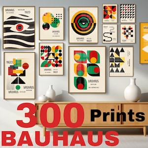 Bauhaus Poster, Bauhaus Art Posters set of 300 prints, Bauhaus Wall Art, Printable Wall Art , Digital Abstract Geometric Modern mega Bundle