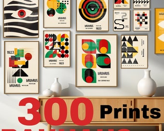 Bauhaus Poster, Bauhaus Art Posters set of 300 prints, Bauhaus Wall Art, Printable Wall Art , Digital Abstract Geometric Modern mega Bundle