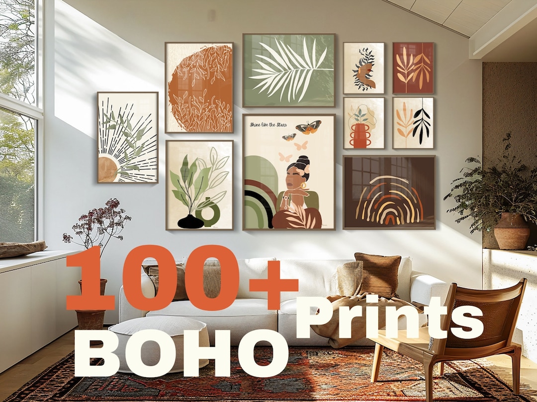 Boho Wall Art Bundle, 100 Plus Prints,boho Wall Art Prints, Boho ...