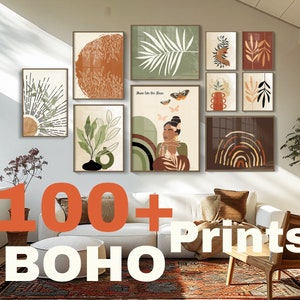 Boho Wall Art Bundle, 100 plus prints,Boho wall Art Prints, Boho printable wall art, Collage Posters, boho Digital, Mega Bundle Bohemian