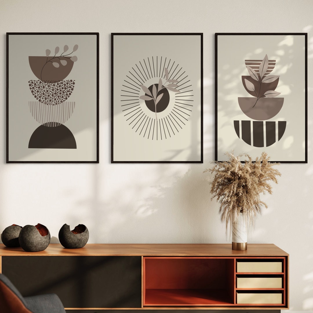 Boho Wall Decor Set of 3 Prints, Boho Wall Art, Boho Abstract Art ...