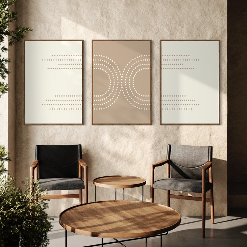 Boho Wall Art Set Boho Art Set of 3 Prints Printable Modern Art Minimal