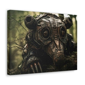 Cyberpunk Steampunk Cyborg Robot Bear Sci-Fi Animal Canvas - Canvas Art, Wall Decor, Home Decor, Sci-Fi Home Decor, Gift
