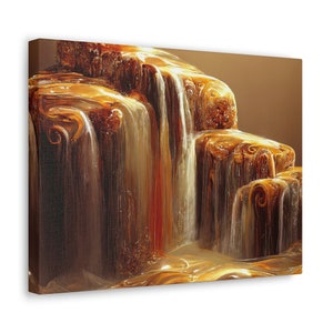 Canvas Art Caramel Waterfall Candy Lover Food Dessert Wall Art  - Kitchen Wall Decor, Canvas Art, Wall Art, Wall Decor, Home Decor, Gift