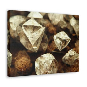 Canvas Art Diamond Gemstones Crystals Geodes  - Canvas Art, Wall Art, Wall Decor, Home Decor, Gemstone, Gift