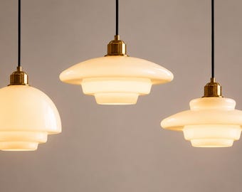 Modern Glass Pendant Light, Scandinavian Hanging Lamp, Nordic Ceiling Light, Minimalist Chandelier, Japandi Lighting, Kitchen Island Light