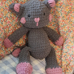 Crochet Gray Cat Plush