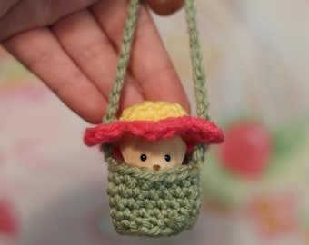 Crochet Flower Trinket Keychain