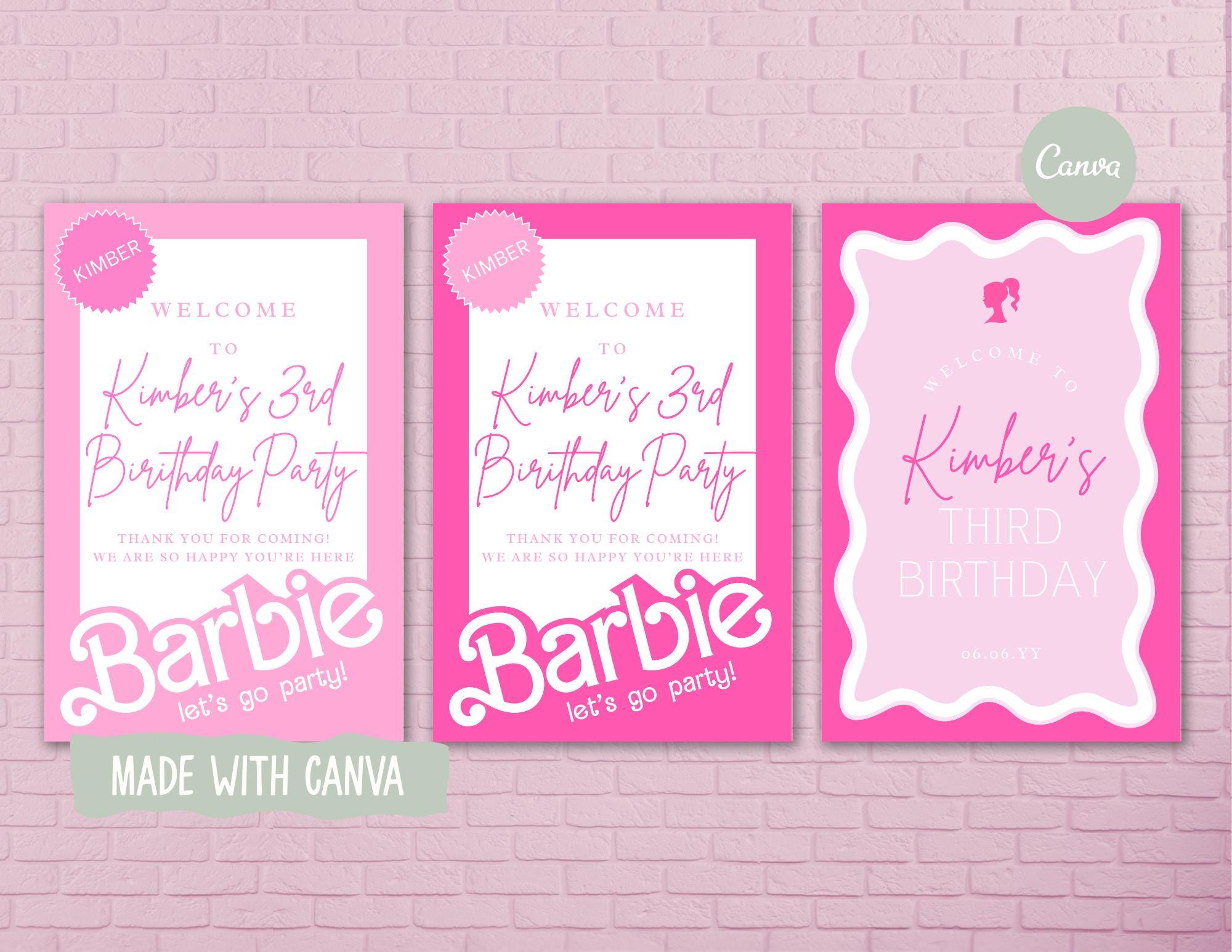 Barbie Birthday Welcome Sign Bundle | 24x36 | Digital Download - Etsy