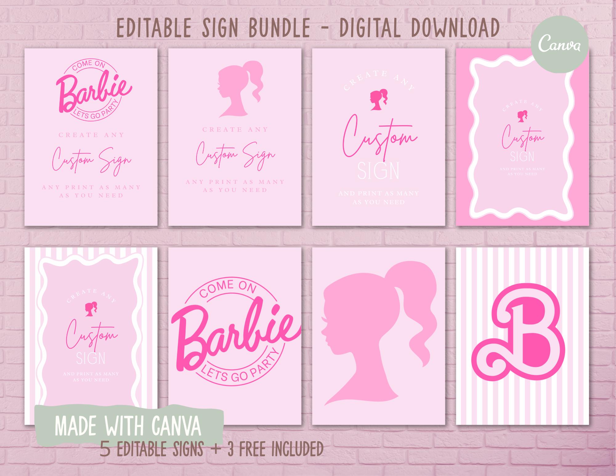 Barbie Birthday Signs | 8x10 | Editable Digital Download - Etsy