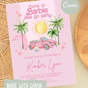Barbie Tropical Birthday Invitation | Digital Download | 5x7