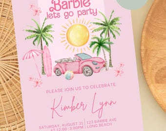 Barbie Tropical Birthday Invitation | Digital Download | 5x7