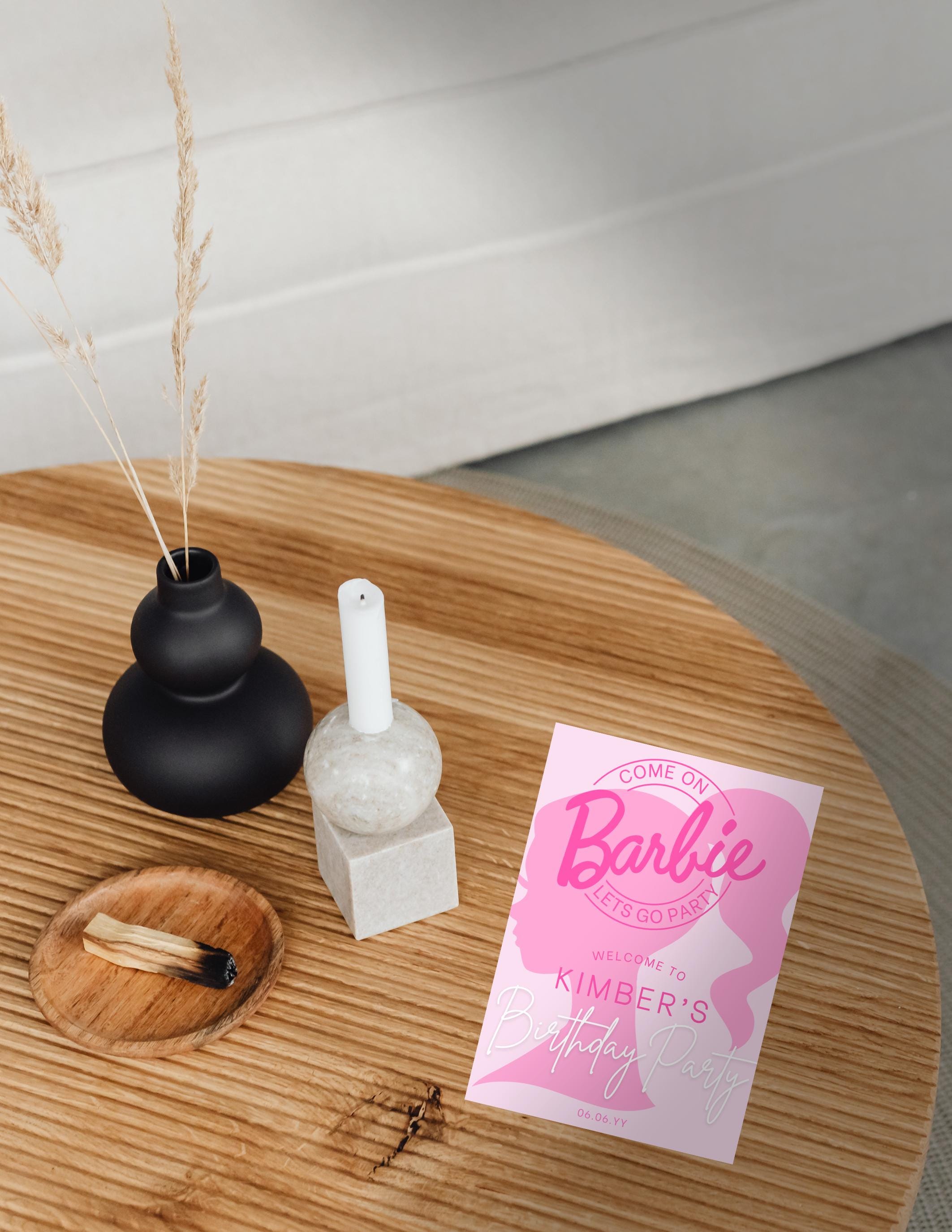Barbie Welcome Sign | Barbie Birthday Party Welcome Sign | Editable ...