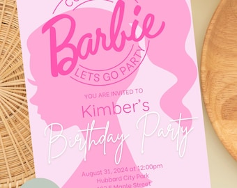 Barbie Birthday Invitation | Editable Digital Download | 5X7