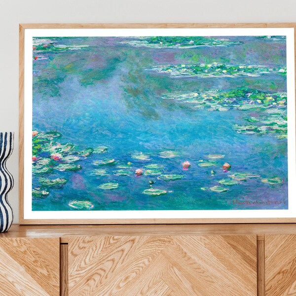 Landscape poster, lake poster, Landscape print, Impressionist Art, nature print, Landscape Painting, Flower Print, Wall Art, Wall Decor