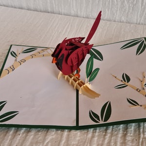 3d KarteVogel. Geburtstag.Weihnachten.Geschenk.Grusskarte.