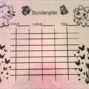 Stundenplan aus Plexiglass ,Einschulung,