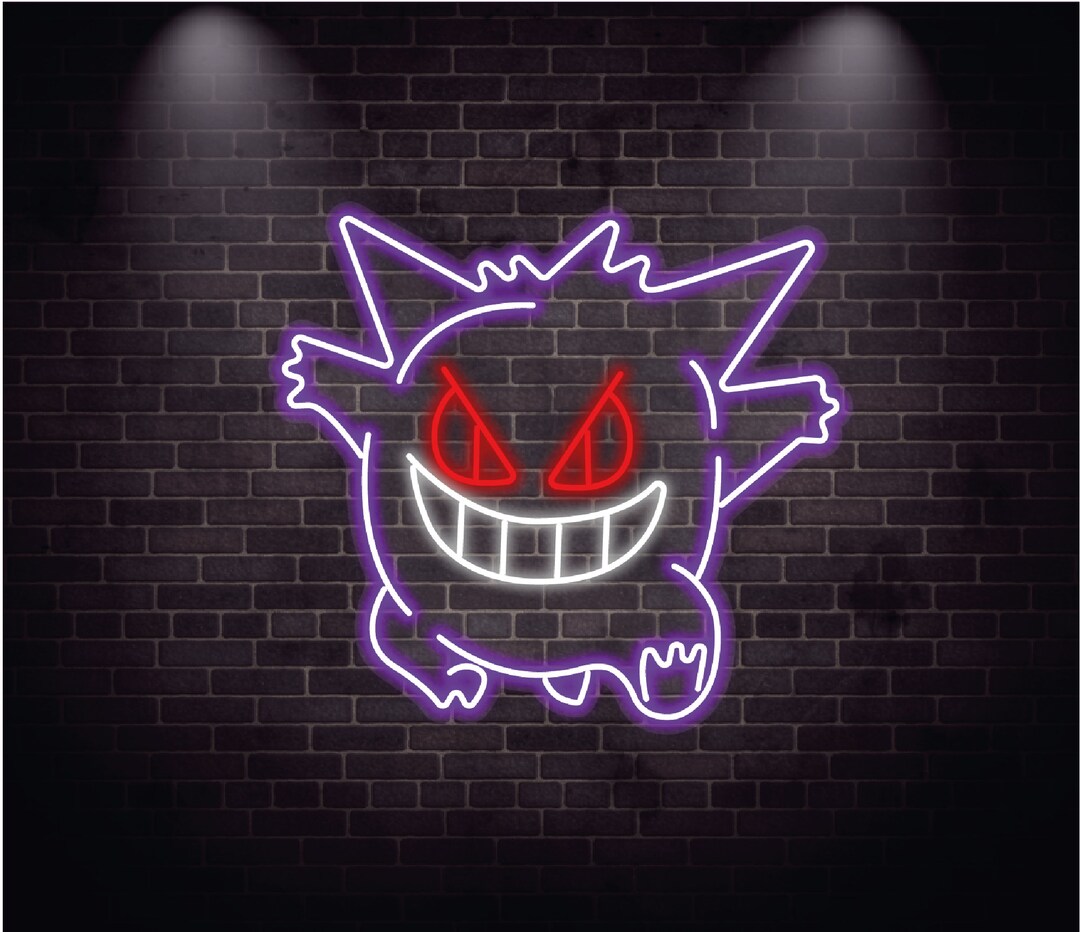 Gengar Anime Neon Sign / Pokemon Anime Wall Decor / Gengar Led Etsy