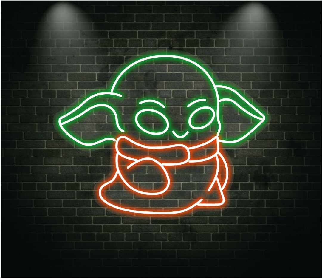 Baby Yoda Neon Sign / Baby Yoda Wall Decor / Star Wars Led Etsy