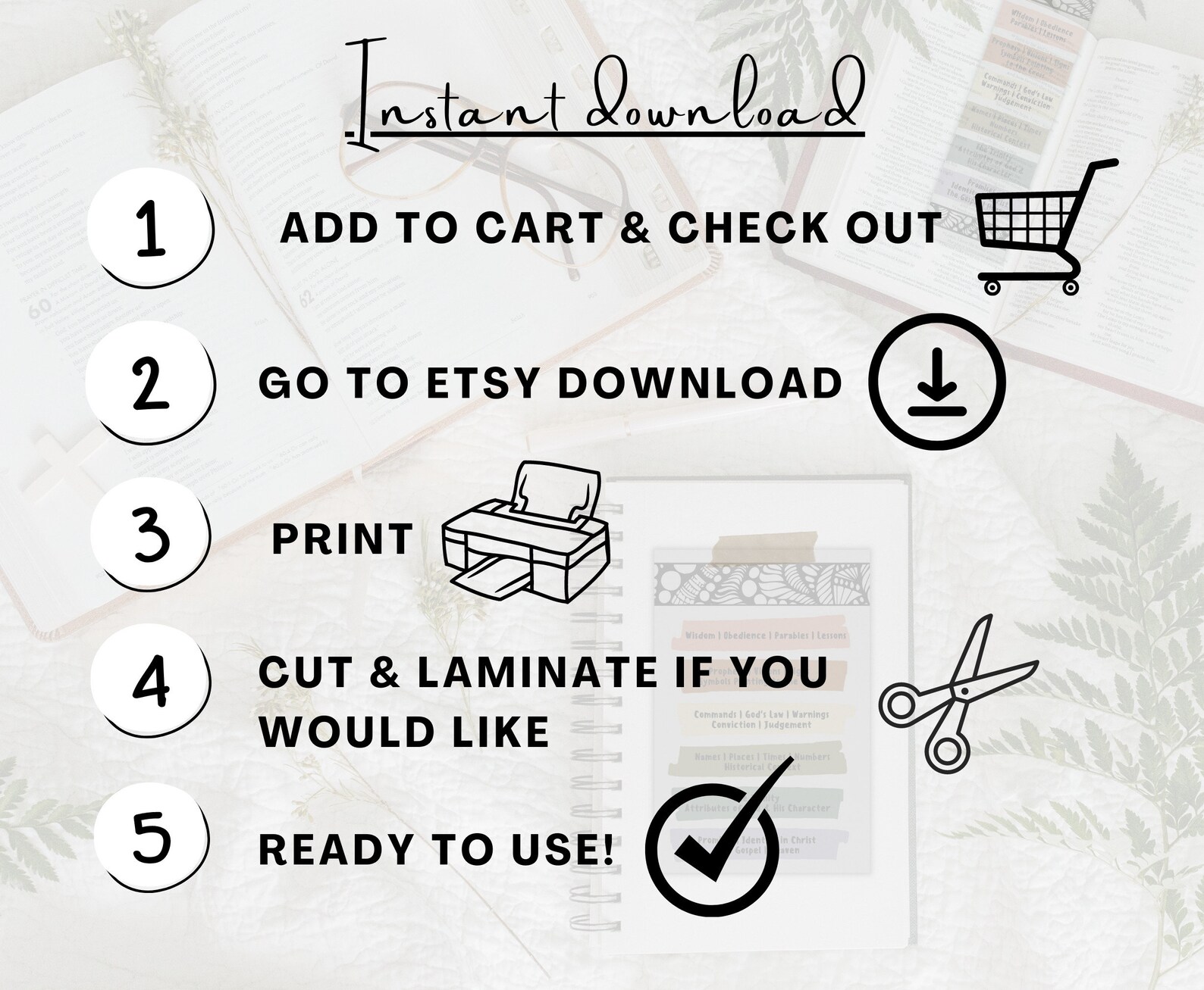 Printable Bible Study Color Key Chart Digital Download Color Guide for ...