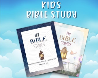 Hoja de trabajo de estudio bíblico para niños imprimible, estudio bíblico familiar para niños, páginas de diario de estudio bíblico guiado para niños, marcador de la Biblia pdf