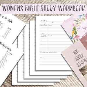 Printable Womens Bible study workbook for beginners, simple bible study guides for daily devotionals, simple bible journal pages