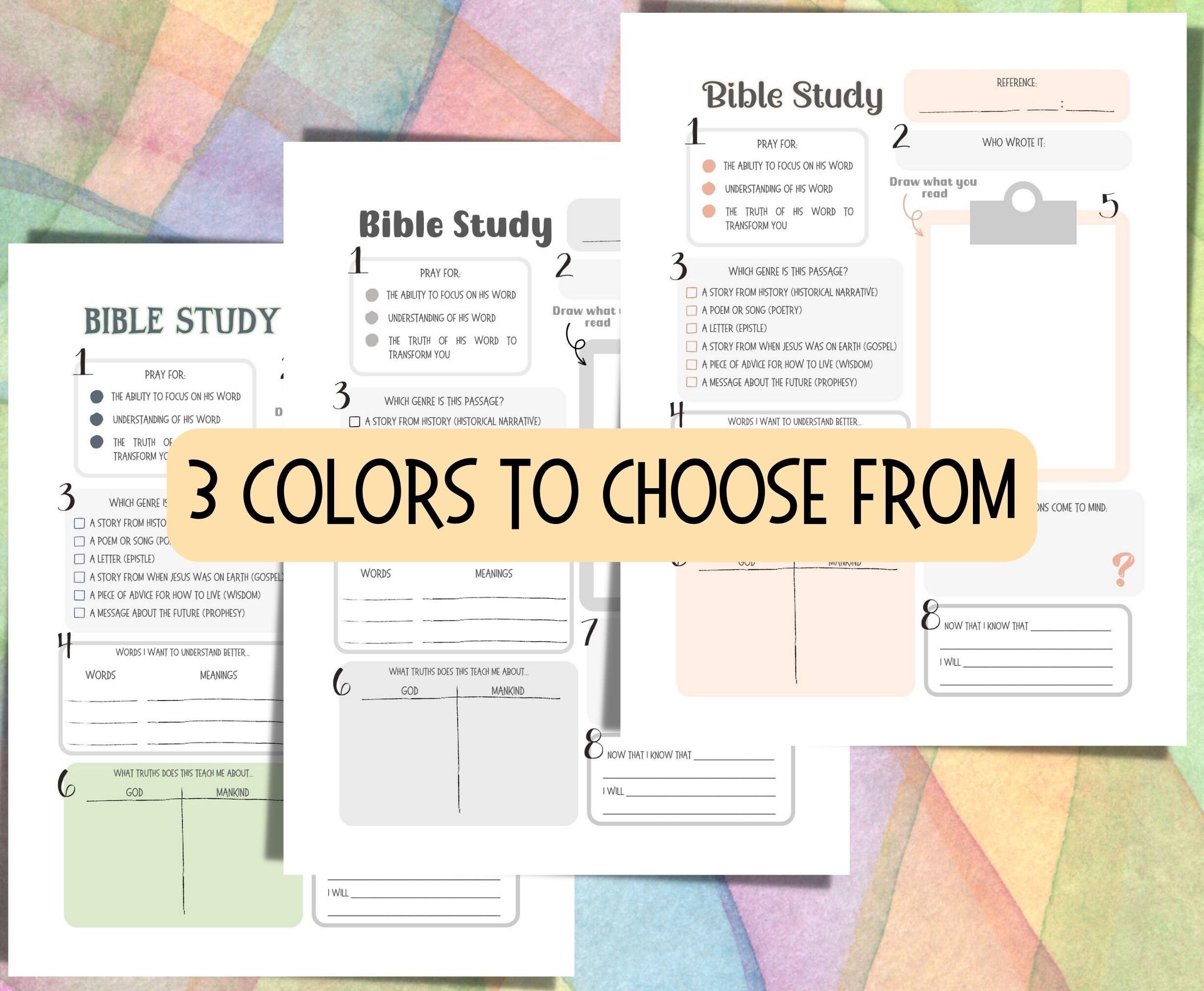 Printable Childrens Bible Study Worksheet Family Bible Study - Etsy