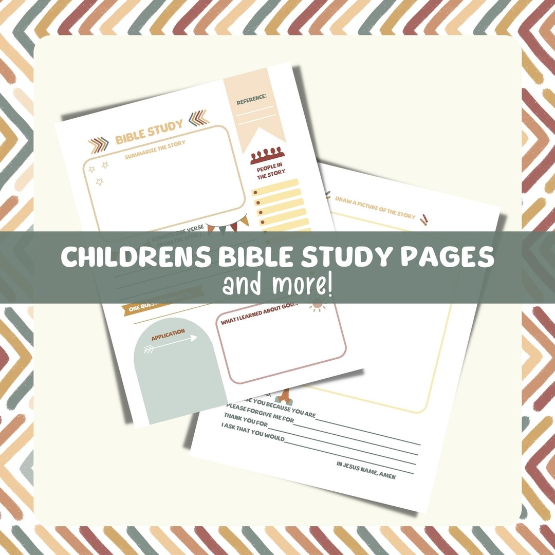 Printable Childrens Bible Study Worksheet, Guided Bible Study Journal