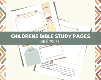 Printable Childrens bible study worksheet, Guided bible study journal pages, Kid's Memory Verse Log, Bible Story Worksheets PDF