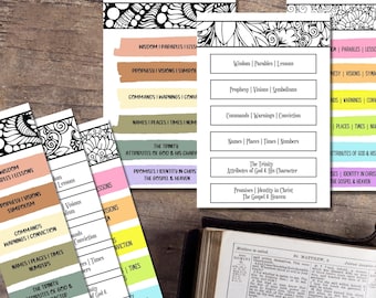 tabla de claves de colores del estudio bíblico imprimible descarga digital guía de colores para el sistema de resaltado código de colores del estudio bíblico pdf marcador para imprimir