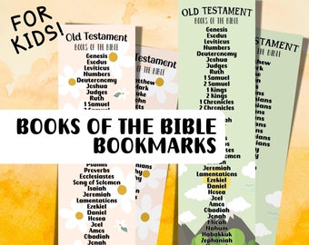 Marcadores de libros de la Biblia imprimibles para niños, marcadores cristianos para niños, lista de libros de la Biblia para niños en PDF para imprimir