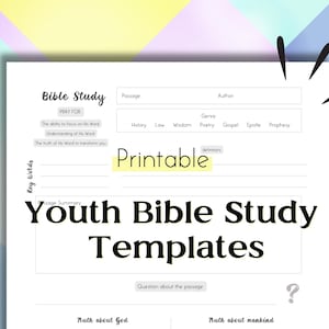 Printable teens bible study worksheets, youth bible study resources for beginners, pdf print at home pages, verse study guide