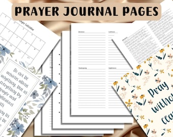 Páginas imprimibles para diario de oración, cuaderno de oración para mujeres, guía de oración sencilla con indicaciones, libro de oración de los Hechos (PDF)