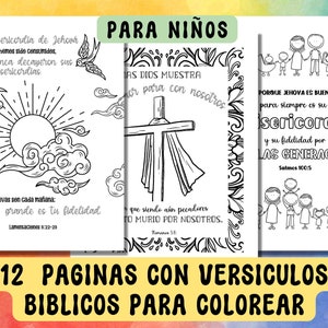 Printable Spanish Bible Verse Coloring Pages for Kids, Christians Coloring Sheets for Children, Color in Scripture to Print
