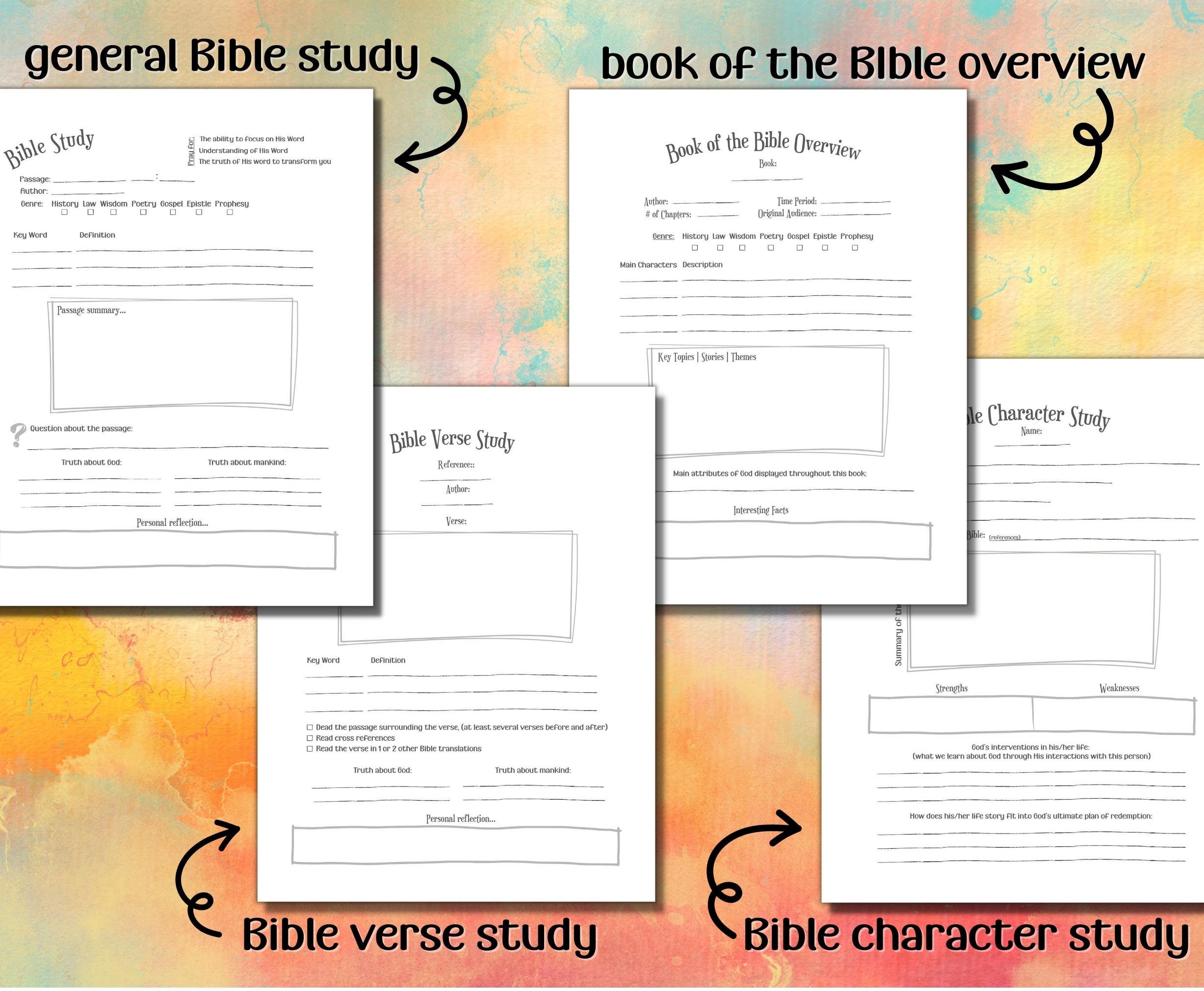 Printable Teens Bible Study Worksheets, Youth Bible Study Resources for ...