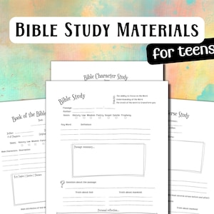 Printable Teens Bible Study Worksheets, Youth Bible Study Resources for Beginners, Pdf Print at ...
