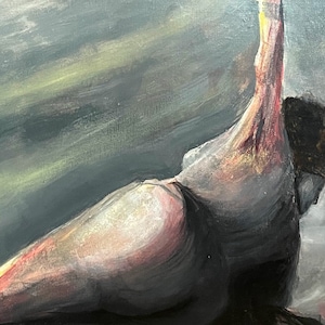 Reclining Woman - original figurative acrylic painting