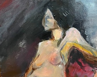 Seated Woman - original figurative acrylic painting