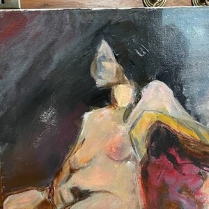 Seated Woman - original figurative acrylic painting