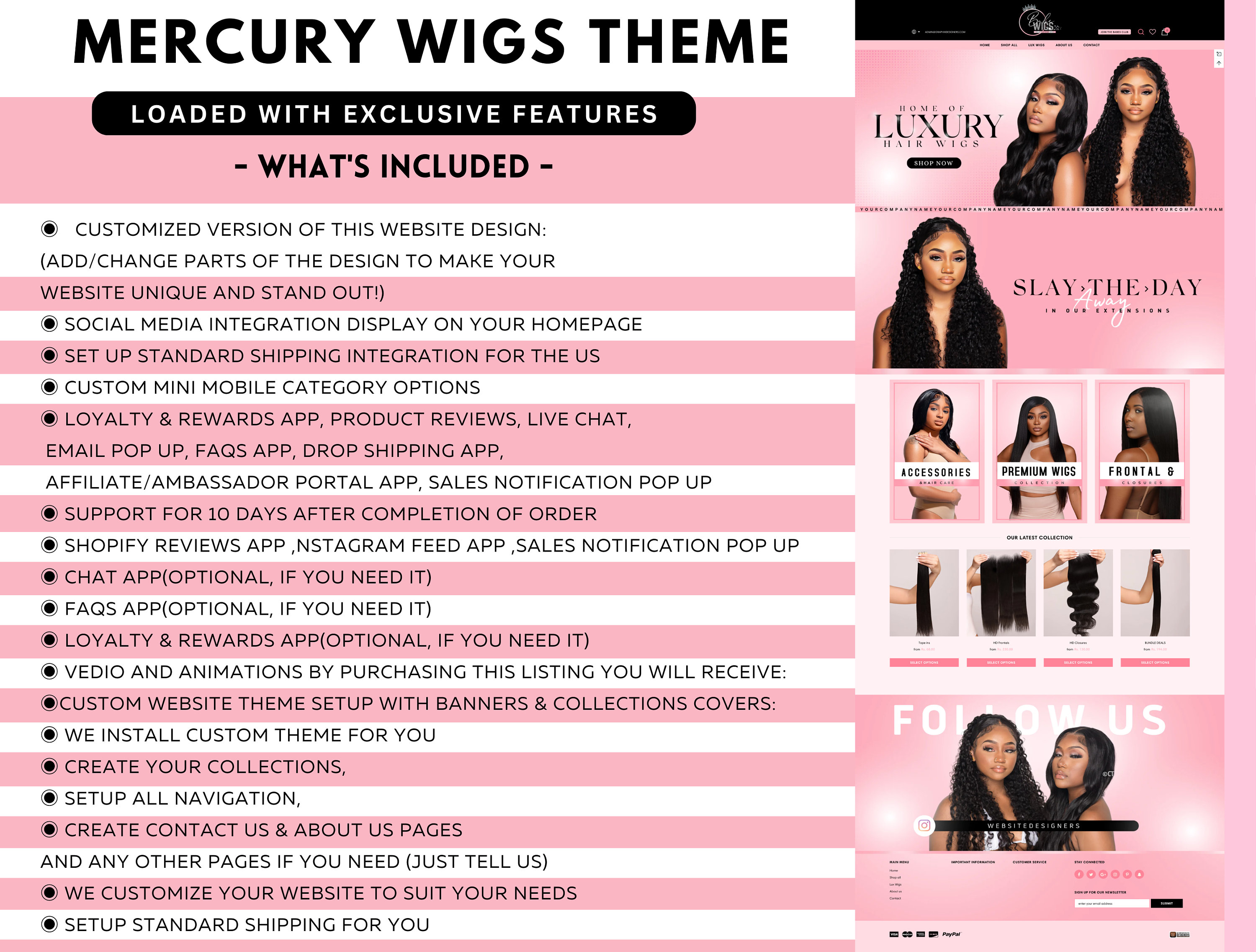 Hair site Design, Hair Extensions site Design, Premade site
