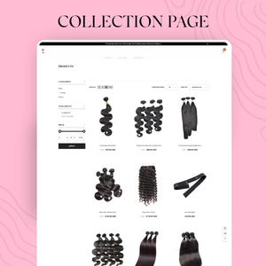 Shopify Luxury Hair Website Template , Premade Hair Website, Shopify Website Theme, Hair Stock Images, Canva, Instant Download image 8