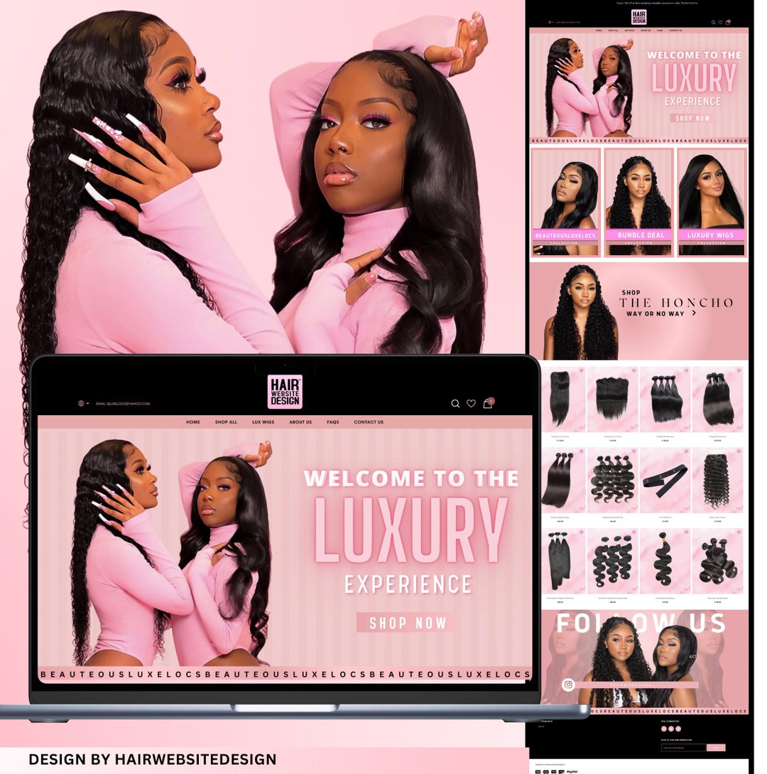Hair site Design, Hair Extensions site Design, Premade site