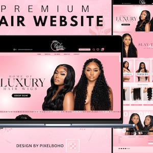 Hair Website Design, Hair Extensions Website Design, Premade Website, Shopify Website