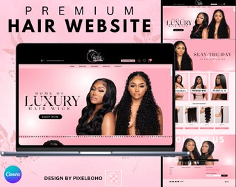 Hair Website Design, Hair Extensions Website Design, Premade Website, Shopify Website