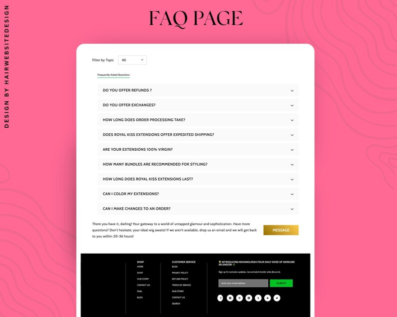 Shopify Luxury Hair Website Template , Premade Hair Website, Shopify ...
