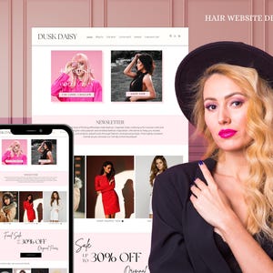Dusk Daisy Indie - Minimal & Cute Shopify Theme | Feminine Boutique Shopify Template | Editable Canva Templates for Branding