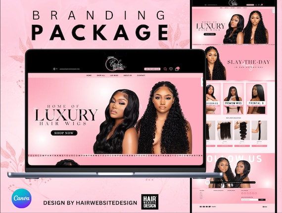 Buy Hair Website Design, Hair Extensions Website Design, Premade Website, Shopify Website Online in India - Etsy