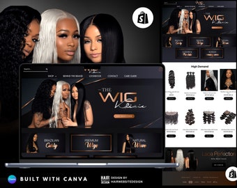 Shopify Theme | Hair Website Template | Boutique Shopify Website Template Hairstylist | Web Banners Website Template | Wig, Extensions