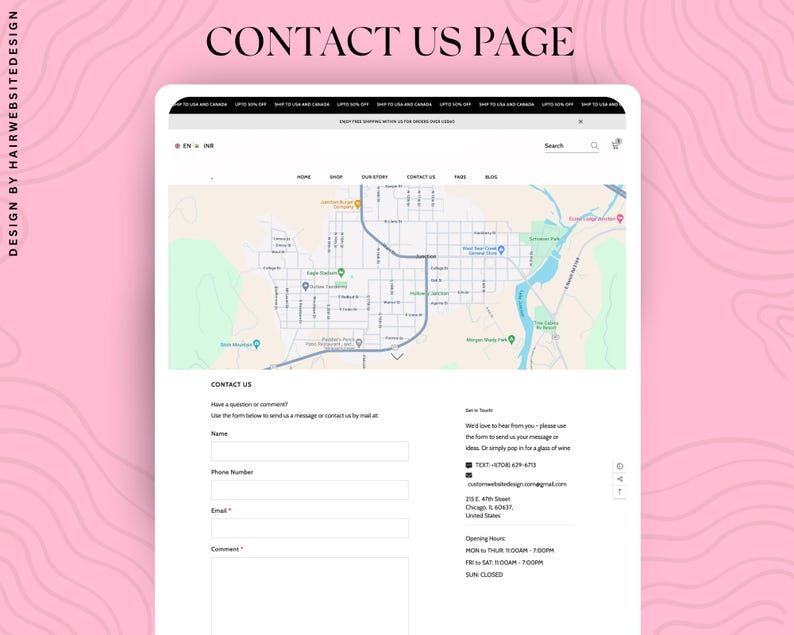 Shopify Luxury Hair Website Template , Premade Hair Website, Shopify Website Theme, Hair Stock Images, Canva, Instant Download image 10